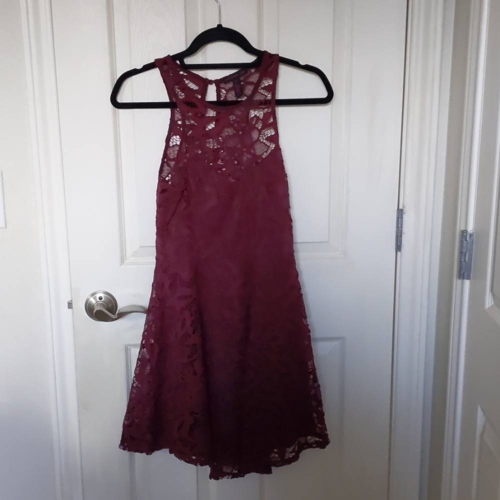 Maroon Lacey Dress